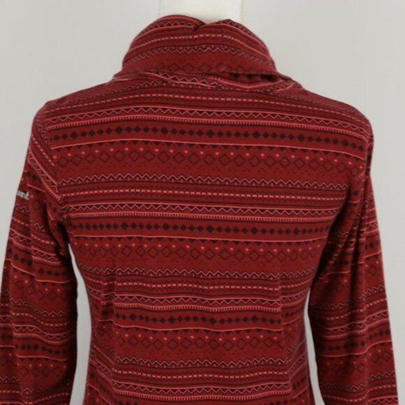 Columbia Drifting Snow Women's Medium Red Black Long Sleeve Knit Turtleneck Top - Picture 4 of 8